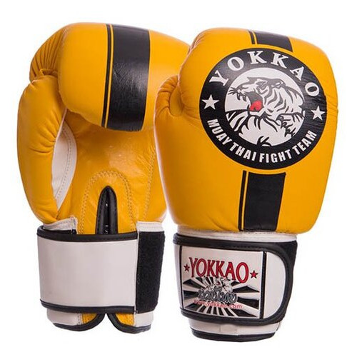 Боксерські рукавички Yokkao YK016 12oz Жовто-чорний (37429465) фото №1