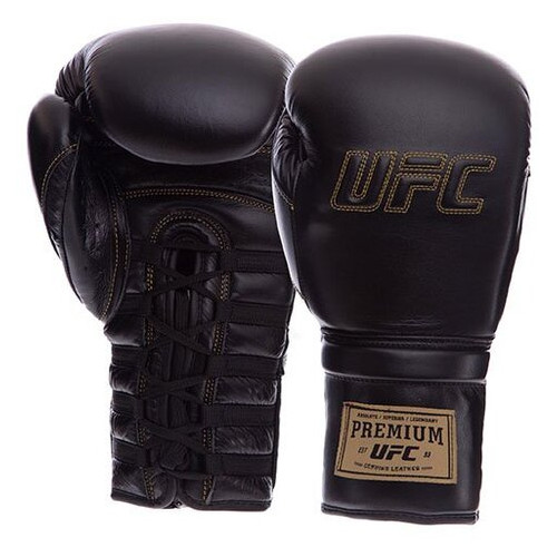 Боксерські рукавички UFC Pro Prem Lace Up UHK-75044 12oz Чорний (37512012) фото №1