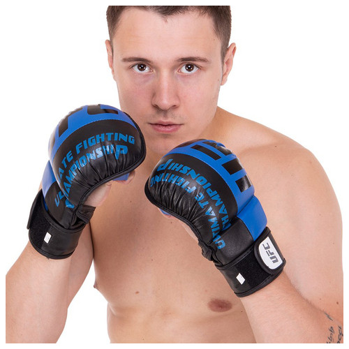 Рукавички гібридні для єдиноборств ММА UFC BO-0554 L Синій (37512096) фото №4
