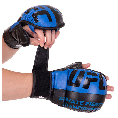 Рукавички гібридні для єдиноборств ММА UFC BO-0554 L Синій (37512096) фото №1