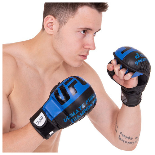 Рукавички гібридні для єдиноборств ММА UFC BO-0554 L Синій (37512096) фото №5