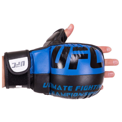 Рукавички гібридні для єдиноборств ММА UFC BO-0554 L Синій (37512096) фото №2