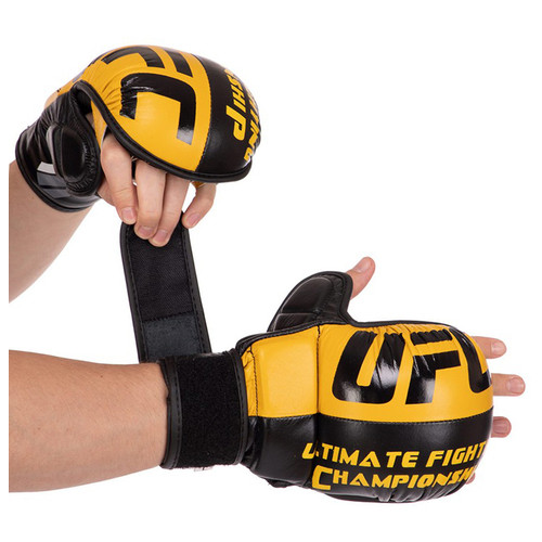 Рукавички гібридні для єдиноборств ММА UFC BO-0554 XL Жовтий (37512096) фото №1