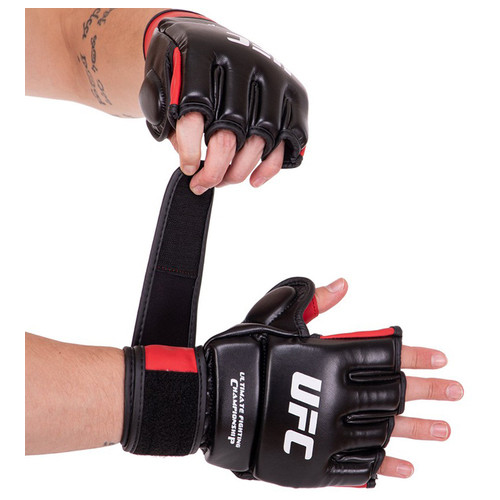 Рукавички гібридні для єдиноборств ММА UFC Rexion BO-0489 L Червоний (37512093) фото №1