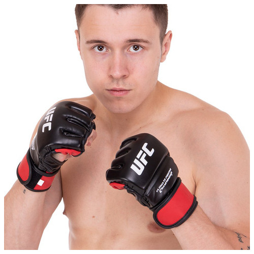 Рукавички гібридні для єдиноборств ММА UFC Rexion BO-0489 L Червоний (37512093) фото №4