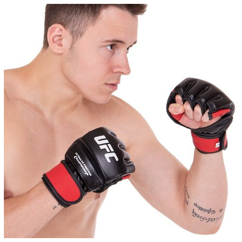 Рукавички гібридні для єдиноборств ММА UFC Rexion BO-0489 L Червоний (37512093) фото №5