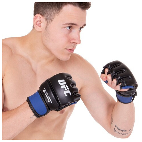 Рукавички гібридні для єдиноборств ММА UFC Rexion BO-0489 Синій (37512093) фото №5