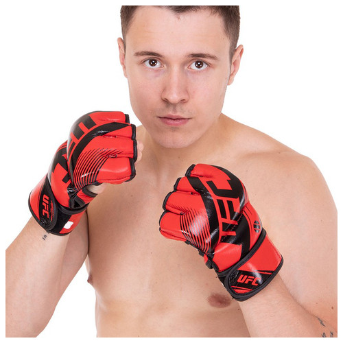 Рукавички гібридні для єдиноборств ММА UFC Rush BO-0481 L Червоний (37512095) фото №4