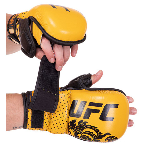 Рукавички гібридні для єдиноборств ММА UFC True Thai BO-0487 L Жовтий (37512097) фото №1