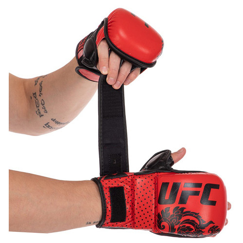 Рукавички гібридні для єдиноборств ММА UFC True Thai BO-0487 M Червоний (37512097) фото №1