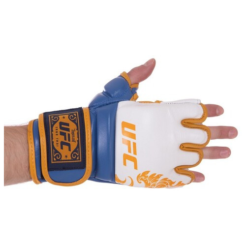 Рукавички гібридні для єдиноборств ММА UFC TrueThai UTT-75399 S/M Синьо-білий (37512102) фото №3