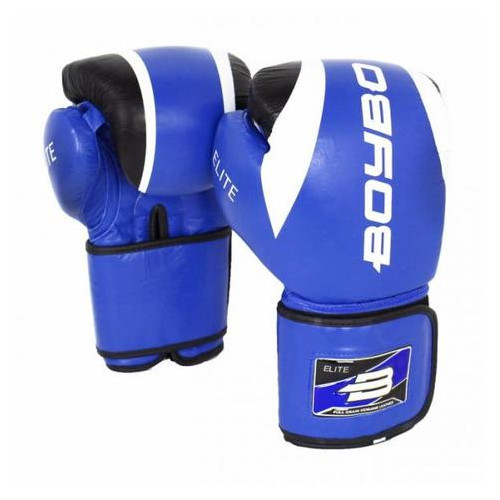 Боксерські рукавички BoyBo Elite 10 OZ нат.кожа Синій (SF3-34-10) фото №1
