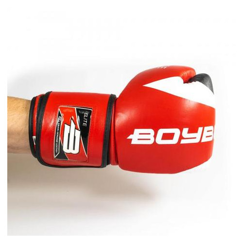 Боксерські рукавички BoyBo Elite 10 OZ нат.кожа Червоний (SF3-33-10) фото №3