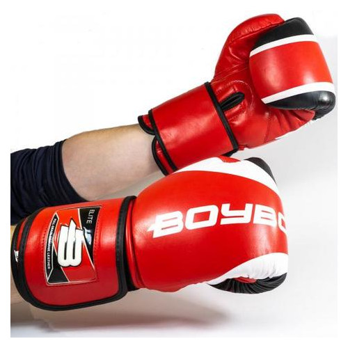 Боксерські рукавички BoyBo Elite 10 OZ нат.кожа Червоний (SF3-33-10) фото №4