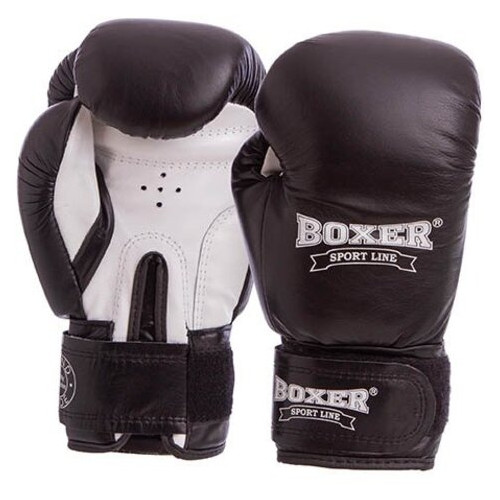 Боксерські рукавички Boxer 2023 10oz Чорно-білий (37429428) фото №1