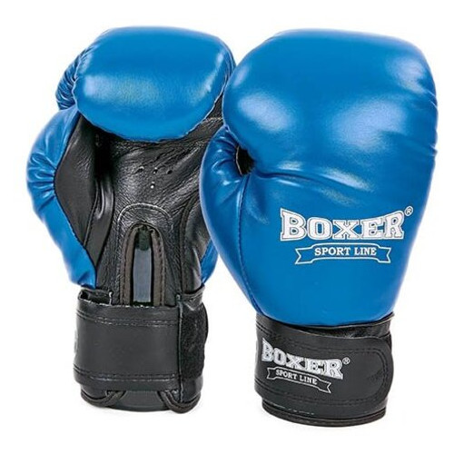 Боксерські рукавички Boxer 2023 12oz Синьо-чорний (37429428) фото №1