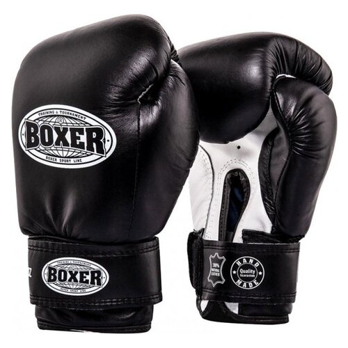 Боксерські рукавички Boxer 12 oz шкіра 0.8 -1 мм сині (2023-01B) фото №2