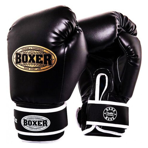 Боксерські рукавички Boxer 10 oz шкіра 0.8 -1 мм сині (2023-02B) фото №2