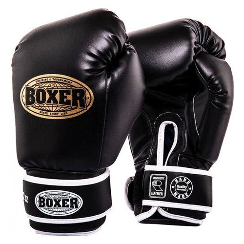 Боксерські рукавички Boxer Еліт 10 oz кожвініл 0.6 мм сині (2024-02B) фото №2
