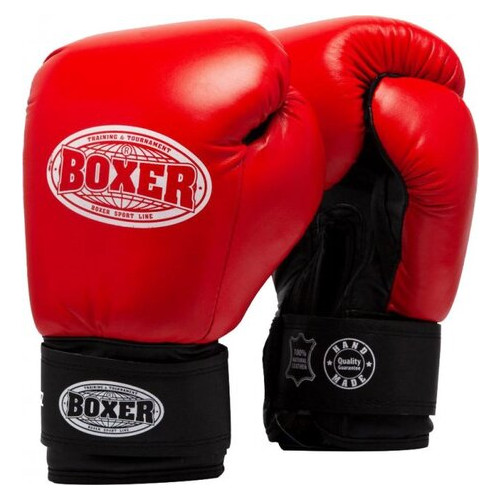 Боксерські рукавички Boxer червоні (2023-04R) фото №1