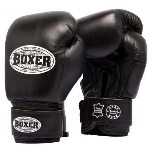 Боксерські рукавички Boxer чорні (2023-04BLK) фото №1