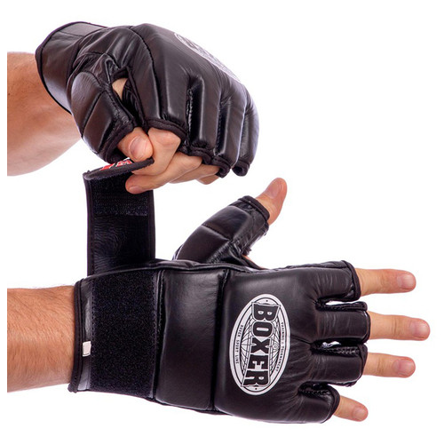 Рукавички для змішаних єдиноборств MMA Boxer 5020 M Чорний (37588009) фото №1