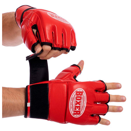 Рукавички для змішаних єдиноборств MMA Boxer 5020 XL Червоний (37588009) фото №1