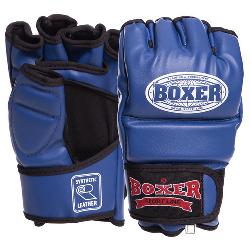 Рукавички для змішаних єдиноборств MMA Boxer 5021 M Синій (37588007) фото №6