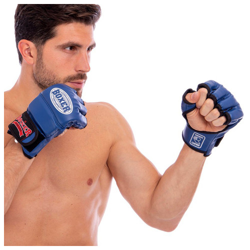 Рукавички для змішаних єдиноборств MMA Boxer 5021 M Синій (37588007) фото №5