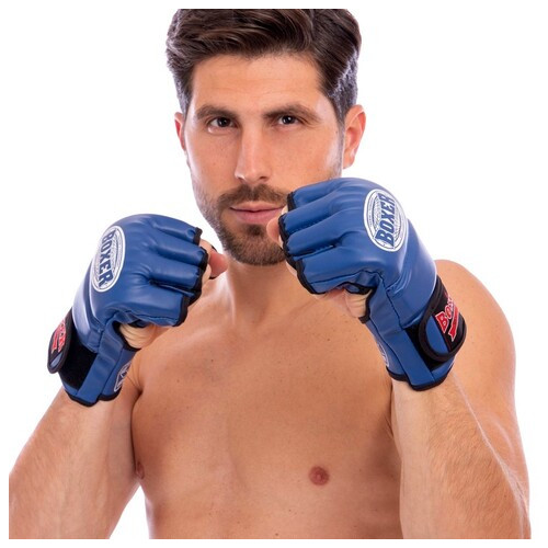 Рукавички для змішаних єдиноборств MMA Boxer 5021 M Синій (37588007) фото №4
