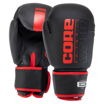 Рукавички боксерські Core BO-8540 8oz Чорно-червоний (37568006) фото №1