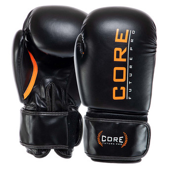 Рукавички боксерські Core BO-8541 8oz Чорно-жовтогарячий (37568007) фото №1