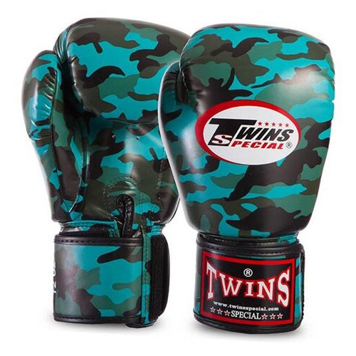 Боксерські рукавички Twins FBGVS3-ML 16oz Камуфляж бірюзовий (37426098) фото №1