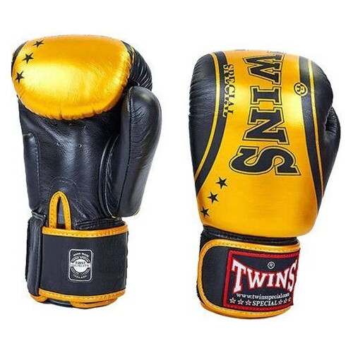 Боксерські рукавички Twins FBGV-TW4 16oz Чорно-золотий (37426048) фото №1