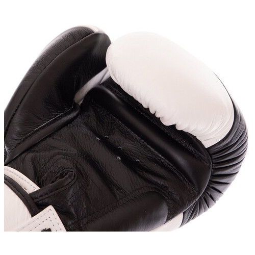Рукавички боксерські шкіряні Twins Velcro BGVL10 12oz Чорно-білий (37426138) фото №4