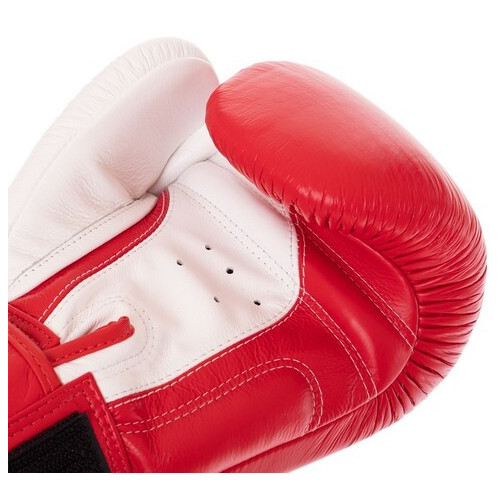 Рукавички боксерські шкіряні Twins Velcro BGVL8 12oz Біло-червоний (37426137) фото №4
