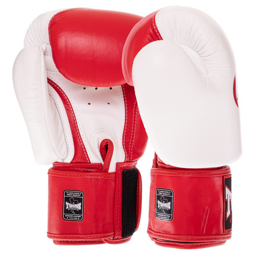 Рукавички боксерські шкіряні Twins Velcro BGVL8 12oz Біло-червоний (37426137) фото №2