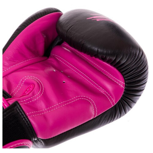 Рукавички боксерські шкіряні Twins FBGVL3-TW3 12oz Чорно-рожевий (37426149) фото №4