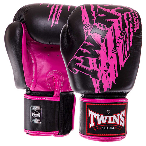 Рукавички боксерські шкіряні Twins FBGVL3-TW3 12oz Чорно-рожевий (37426149) фото №1