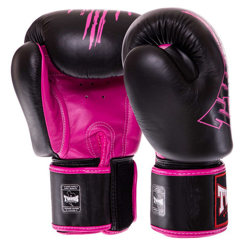 Рукавички боксерські шкіряні Twins FBGVL3-TW3 12oz Чорно-рожевий (37426149) фото №2
