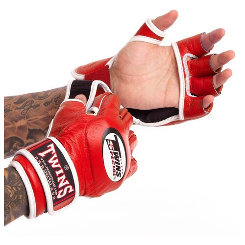 Рукавички для змішаних єдиноборств MMA Twins GGL-6 L Червоний (37426165) фото №1