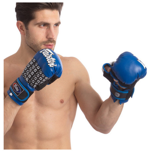 Рукавички для змішаних єдиноборств MMA FDSO Fartex LD-FGVB17 12oz Синьо-сірий (37508134) фото №4