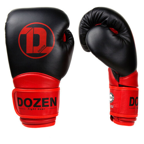 Боксерські рукавички Dozen Dual Impact Training Boxing Gloves Black/Red 12 Oz фото №2