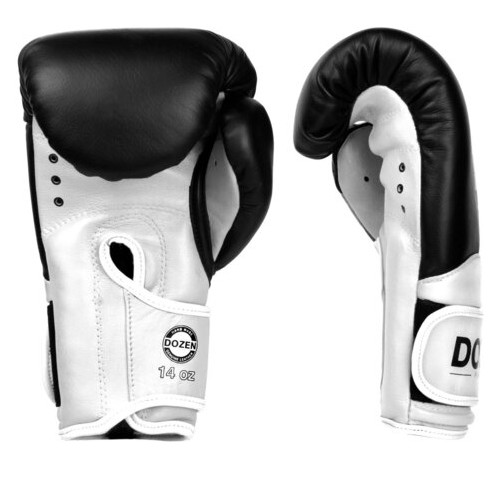 Боксерські рукавички Dozen Dual Impact Training Boxing Gloves Black/White 12 Oz фото №3