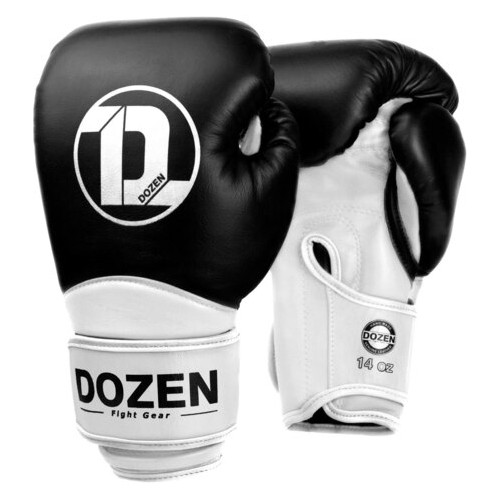 Боксерські рукавички Dozen Dual Impact Training Boxing Gloves Black/White 12 Oz фото №1