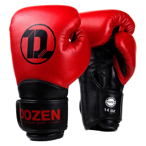 Боксерські рукавички Dozen Dual Impact Training Boxing Gloves Red/Black 12 Oz фото №1