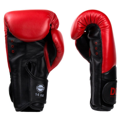 Боксерські рукавички Dozen Dual Impact Training Boxing Gloves Red/Black 12 Oz фото №3