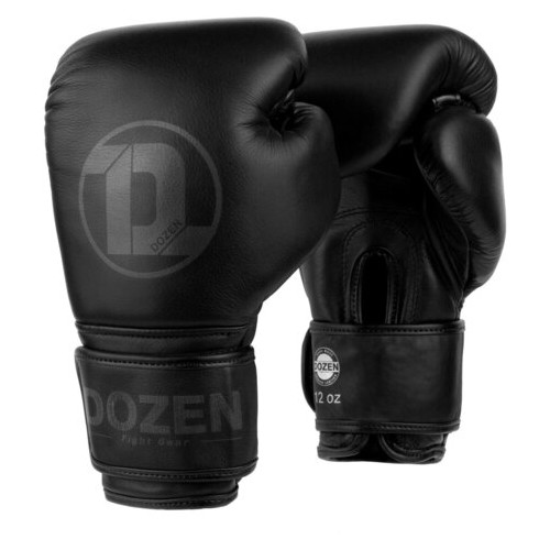 Боксерські рукавички Dozen Monochrome Training Boxing Gloves Black/Black 12 Oz фото №1