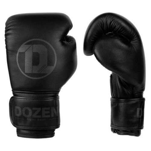 Боксерські рукавички Dozen Monochrome Training Boxing Gloves Black/Black 12 Oz фото №2