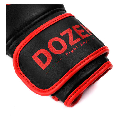 Боксерські рукавички Dozen Monochrome Training Boxing Gloves Black/Red 12 Oz фото №7